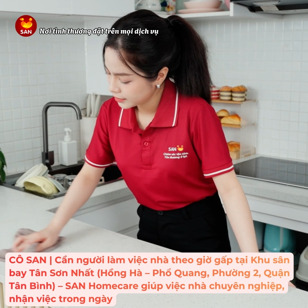 Giúp việc nhà theo giờ Khu sân bay Tân Sơn Nhất